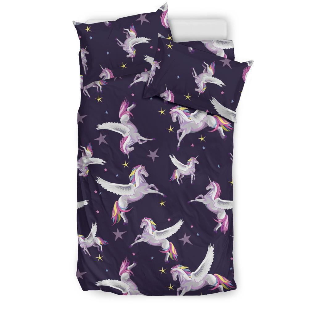 Print Pattern Unicorn Duvet Cover Bedding Set-grizzshop