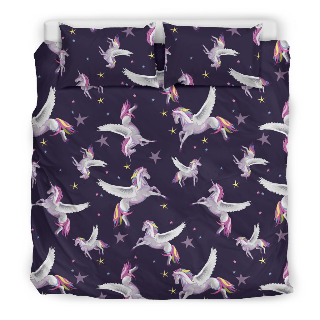 Print Pattern Unicorn Duvet Cover Bedding Set-grizzshop