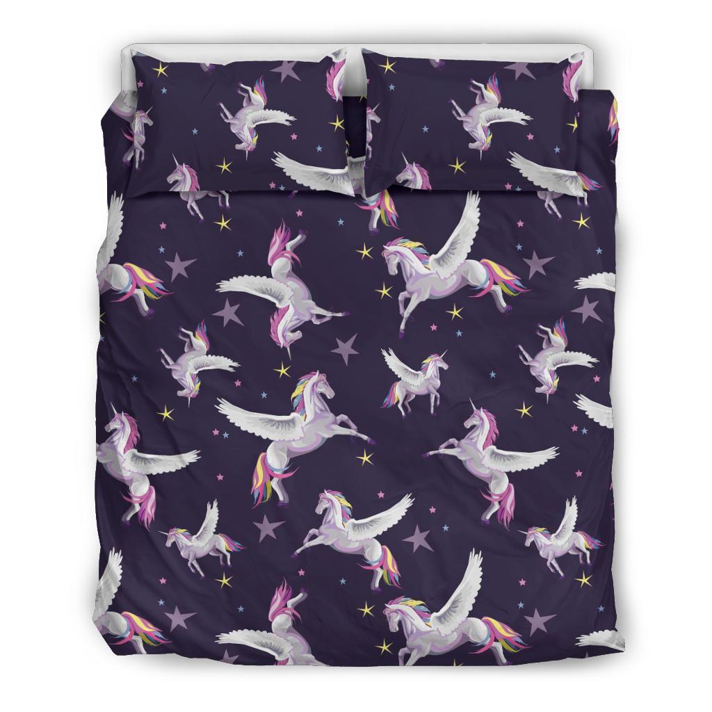 Print Pattern Unicorn Duvet Cover Bedding Set-grizzshop