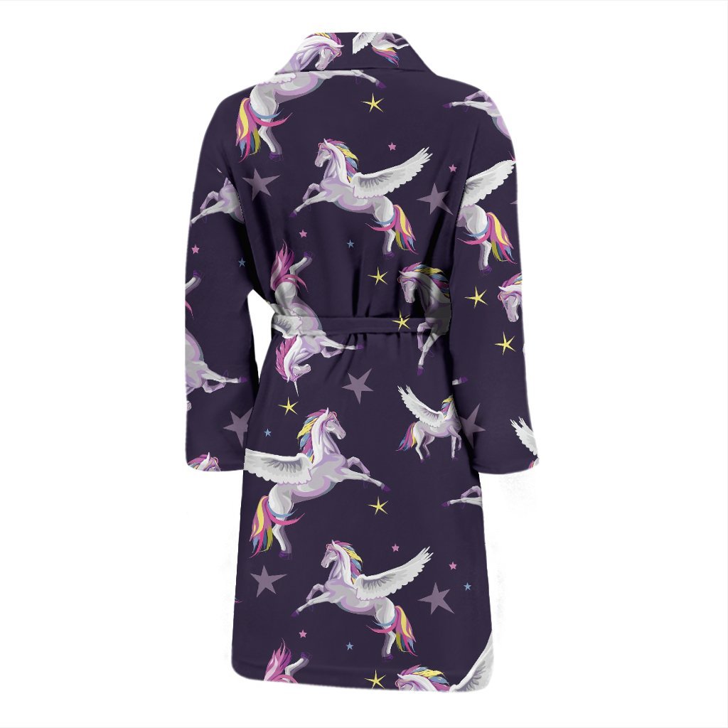 Print Pattern Unicorn Men Long Robe-grizzshop