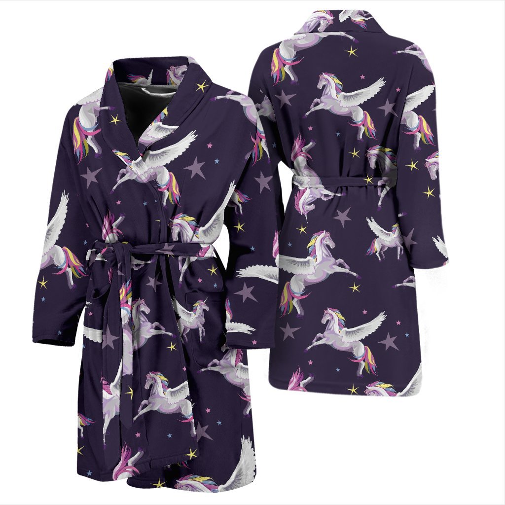 Print Pattern Unicorn Men Long Robe-grizzshop