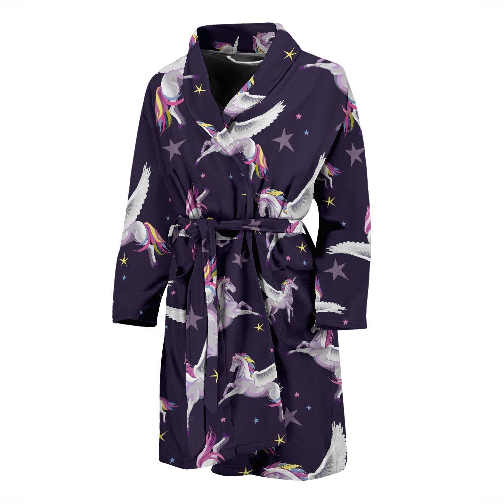 Print Pattern Unicorn Men Long Robe-grizzshop