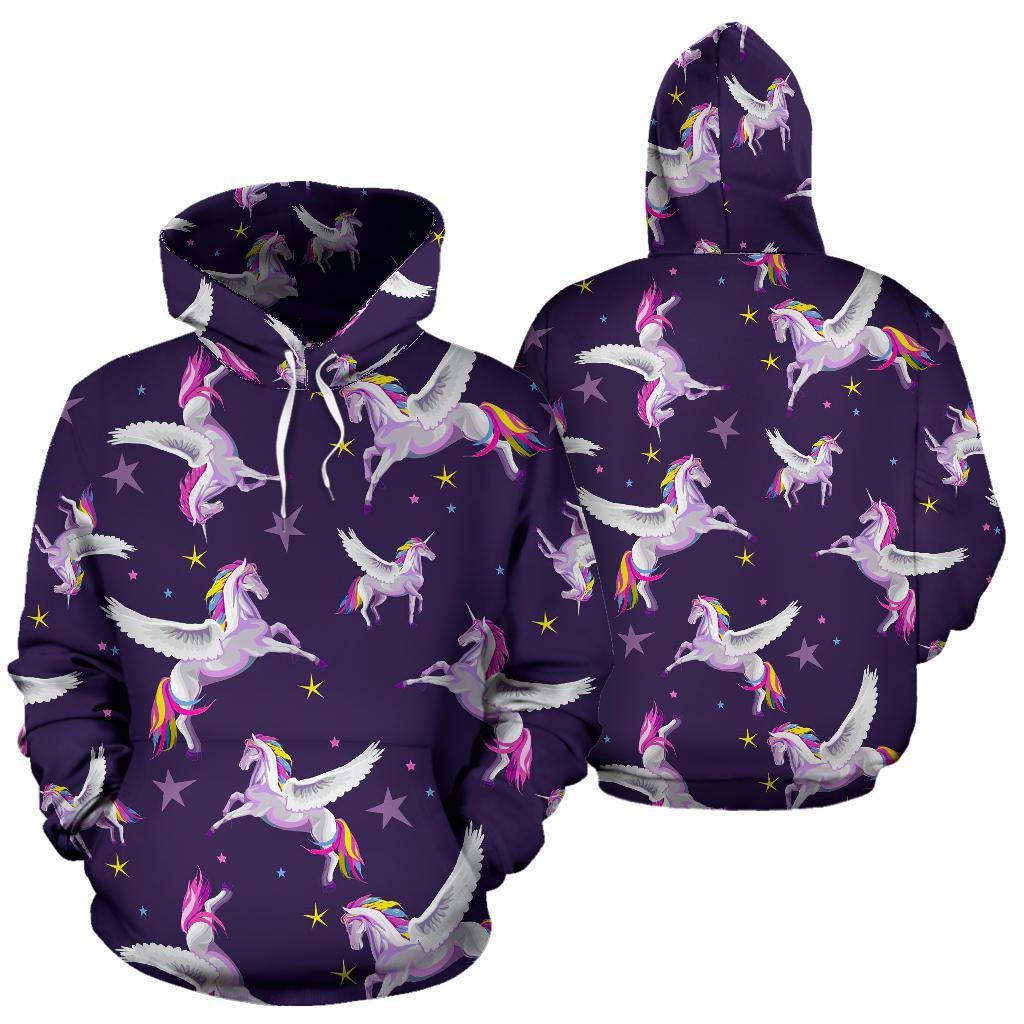 Print Pattern Unicorn Men Women Pullover Hoodie-grizzshop