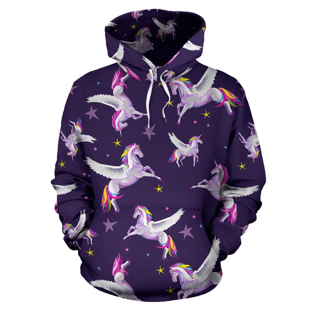 Print Pattern Unicorn Men Women Pullover Hoodie-grizzshop