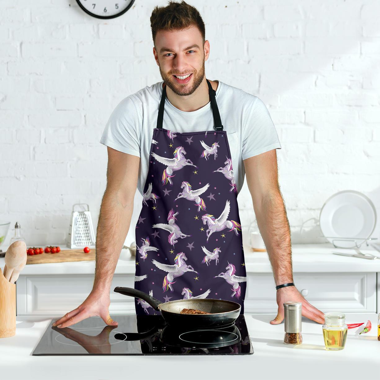 Print Pattern Unicorn Men's Apron-grizzshop