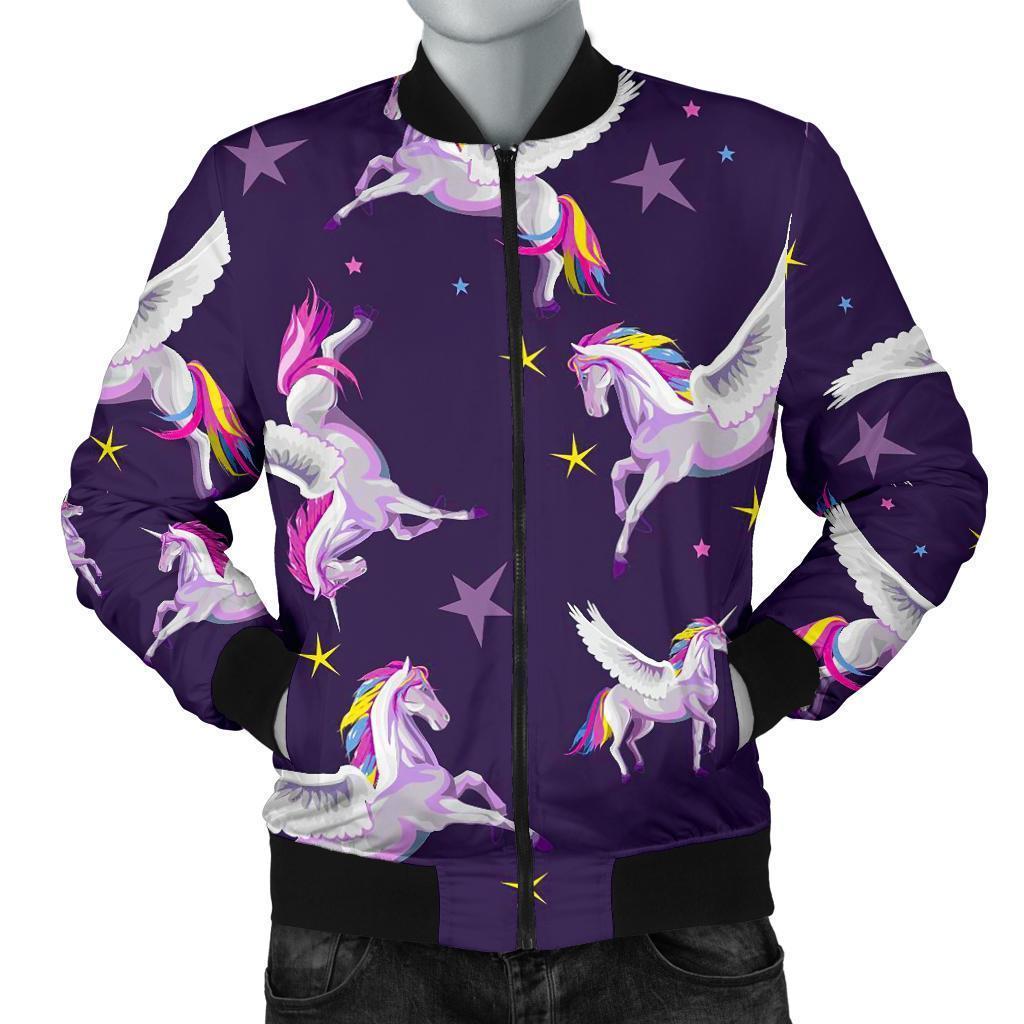 Print Pattern Unicorn Men's Bomber Jacket-grizzshop