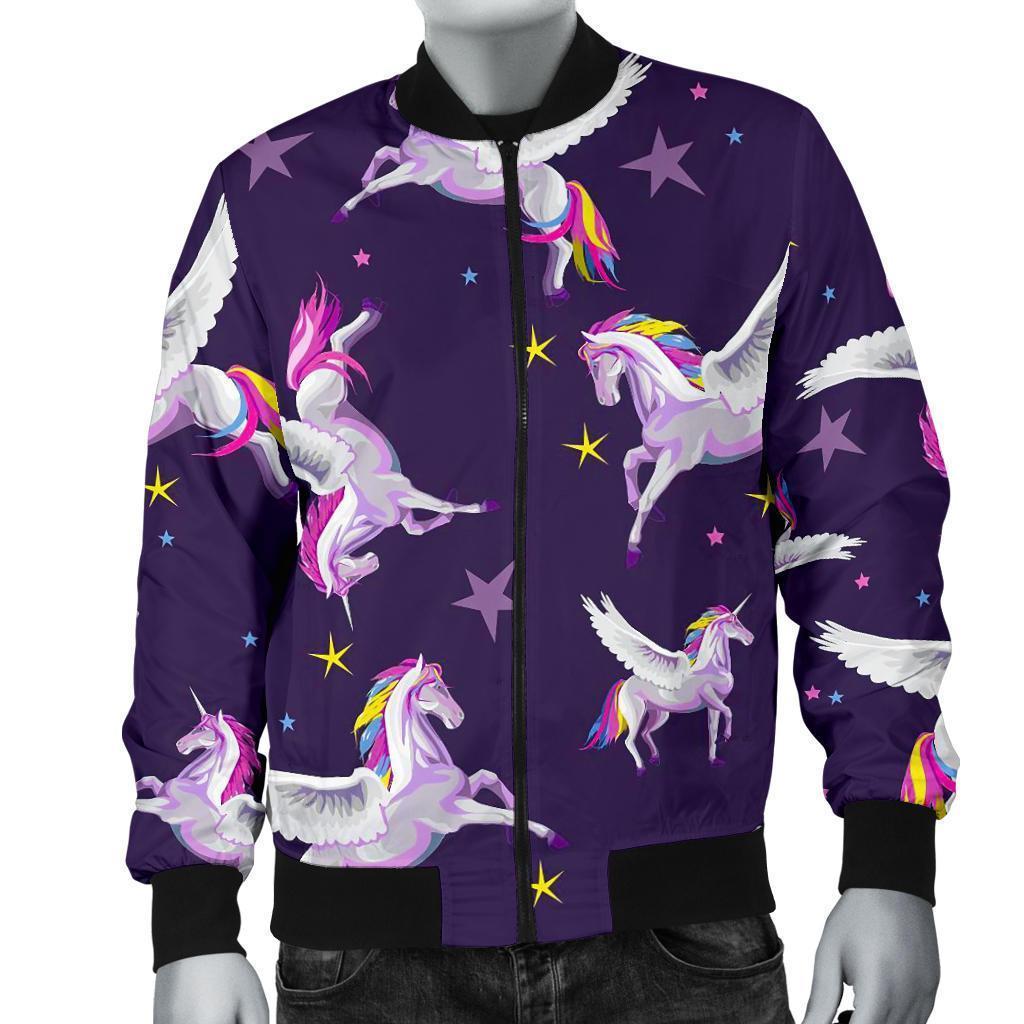 Print Pattern Unicorn Men's Bomber Jacket-grizzshop