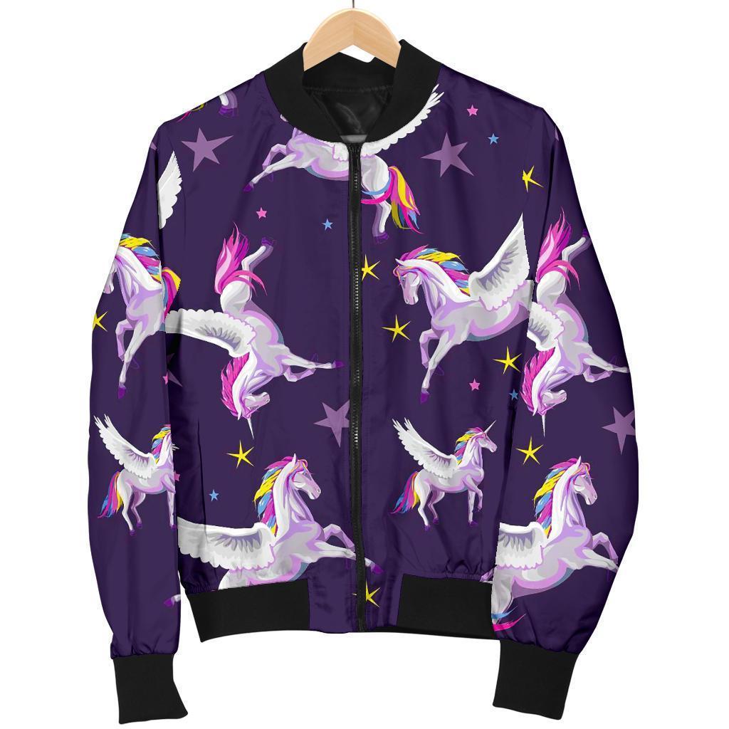 Print Pattern Unicorn Men's Bomber Jacket-grizzshop