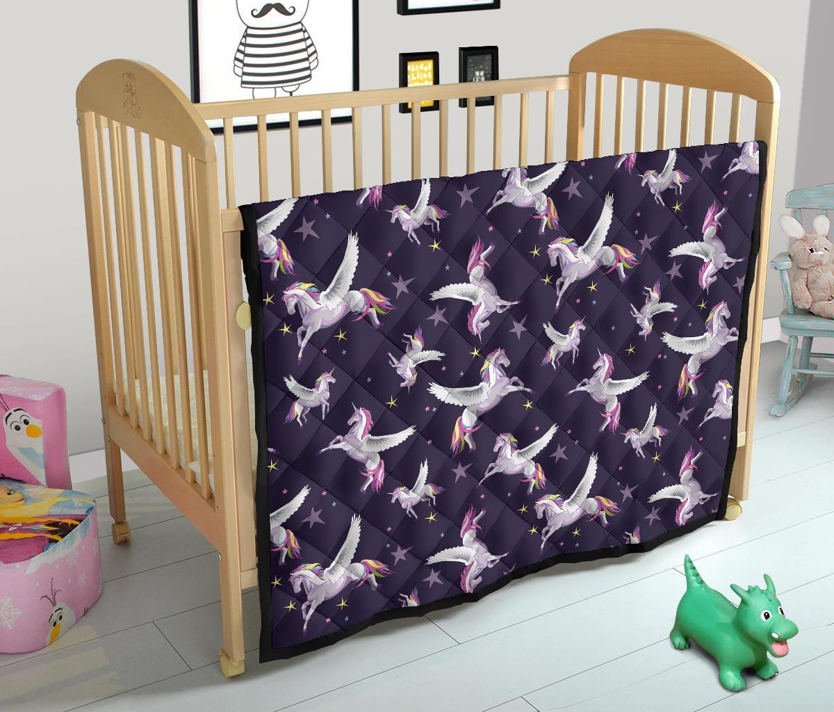 Print Pattern Unicorn Quilt-grizzshop