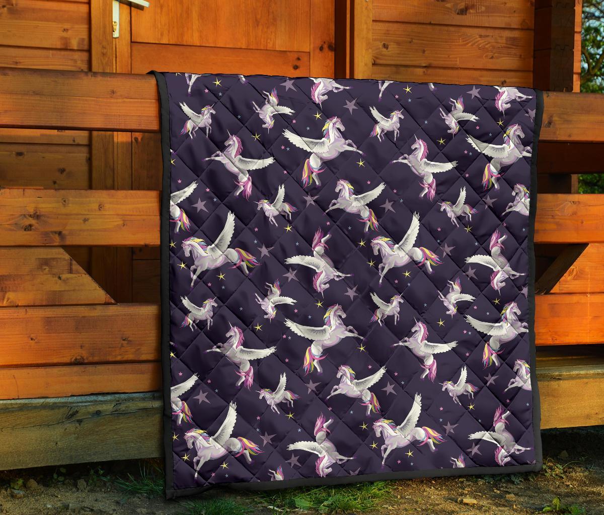 Print Pattern Unicorn Quilt-grizzshop