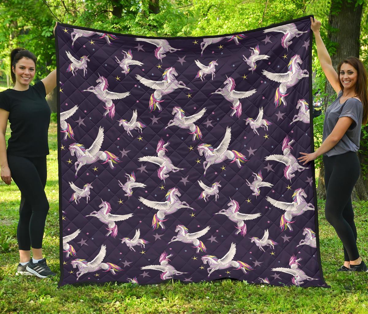 Print Pattern Unicorn Quilt-grizzshop