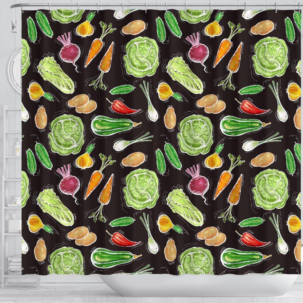 Print Pattern Vegan Bathroom Shower Curtain-grizzshop