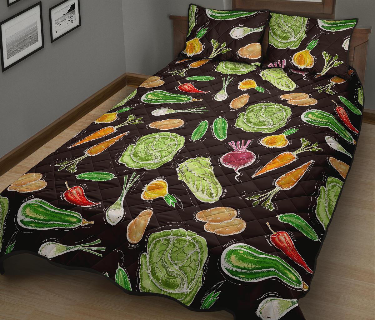 Print Pattern Vegan Bed Set Quilt-grizzshop