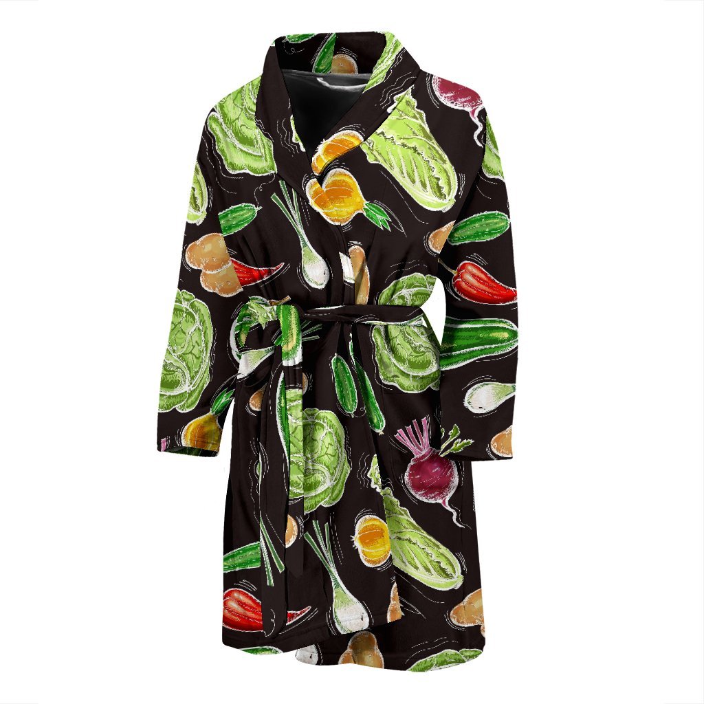 Print Pattern Vegan Men Long Robe-grizzshop