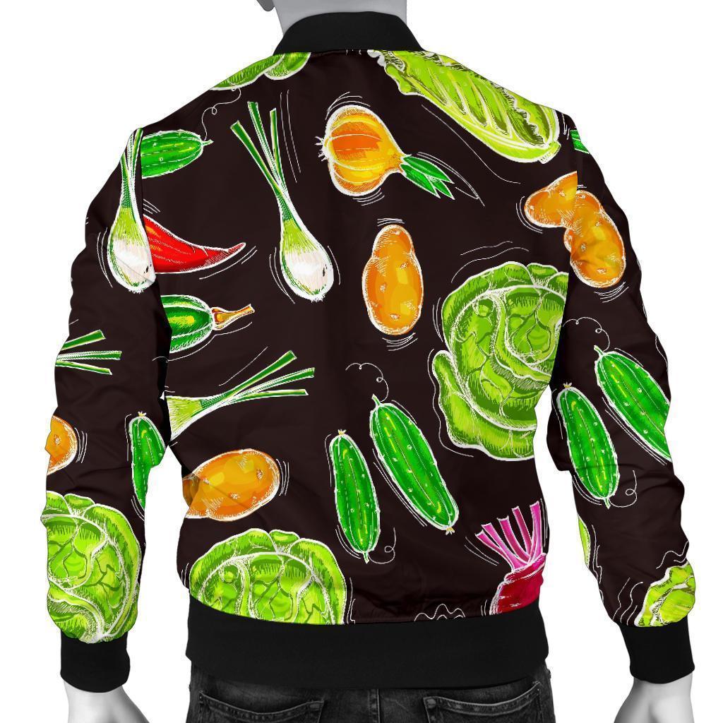 Print Pattern Vegan Men's Bomber Jacket-grizzshop