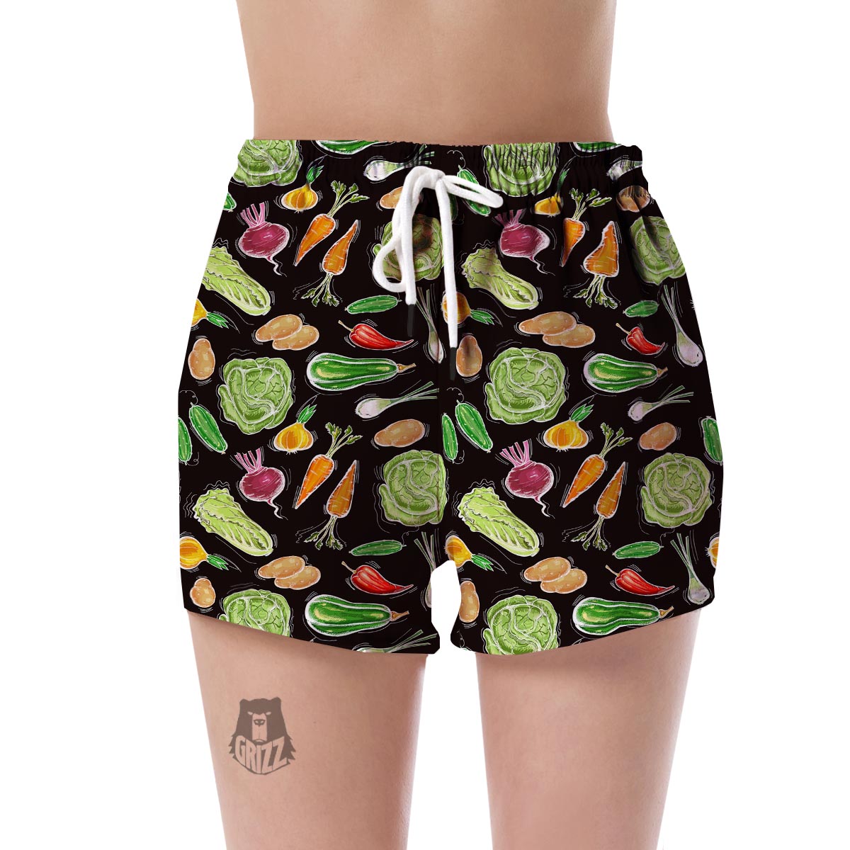 Print Pattern Vegan Women's Shorts-grizzshop