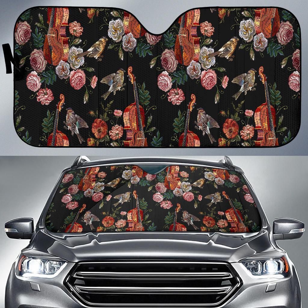 Print Pattern Violin Car Sun Shade-grizzshop
