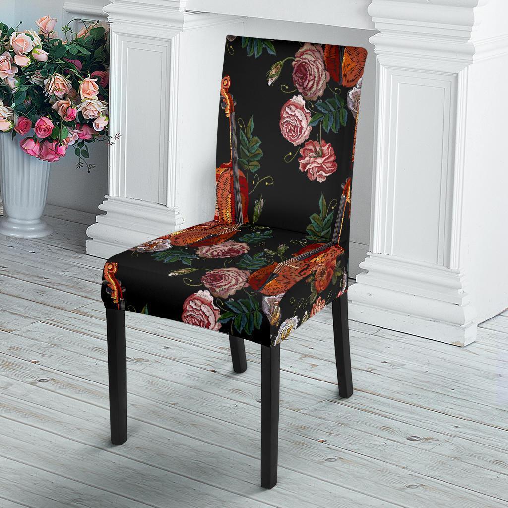 Print Pattern Violin Chair Cover-grizzshop