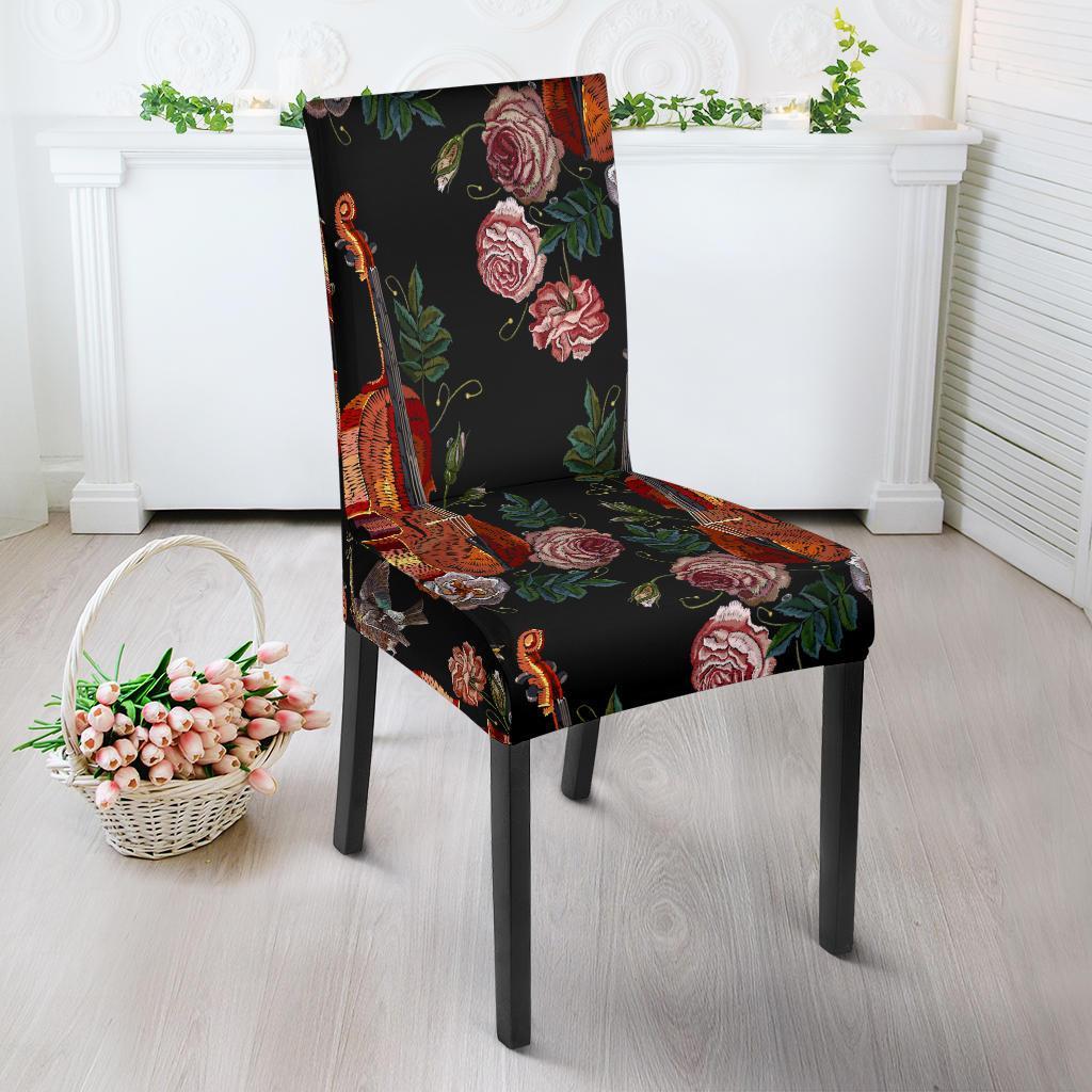 Print Pattern Violin Chair Cover-grizzshop