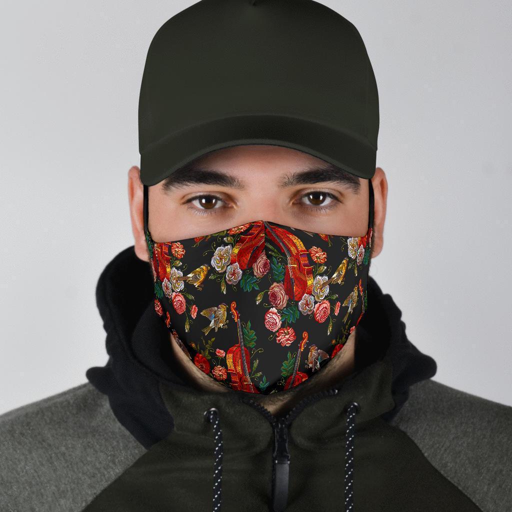 Print Pattern Violin Face Mask-grizzshop