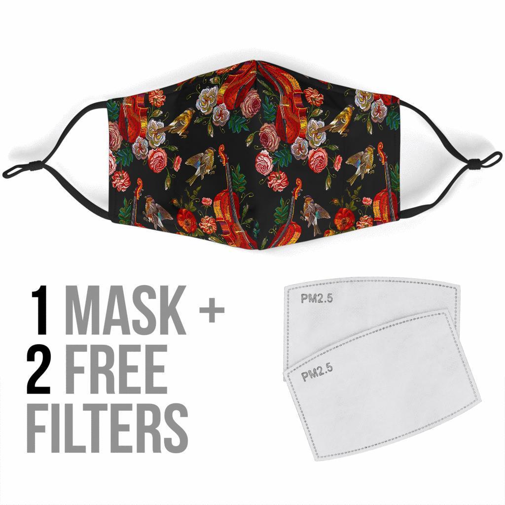 Print Pattern Violin Face Mask-grizzshop