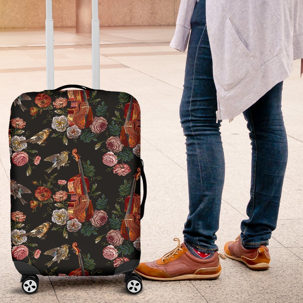Print Pattern Violin Luggage Cover Protector-grizzshop