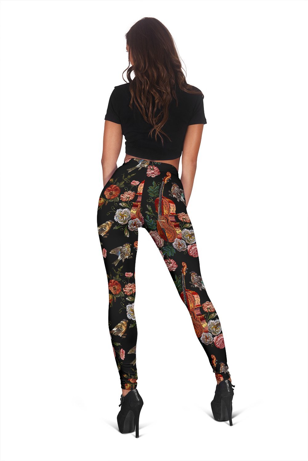 Print Pattern Violin Pattern Print Women Leggings-grizzshop