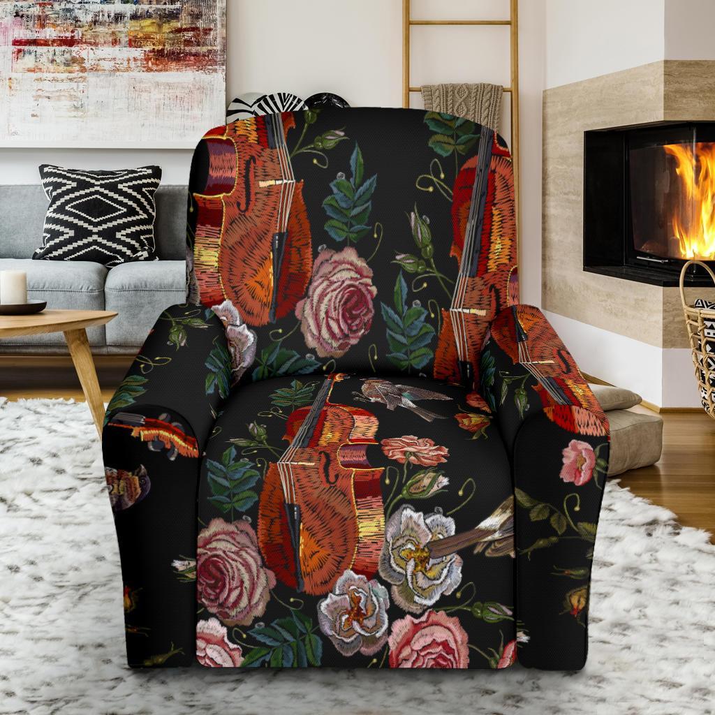 Print Pattern Violin Recliner Cover-grizzshop