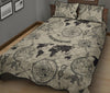 Print Pattern World Map Bed Set Quilt-grizzshop