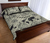 Print Pattern World Map Bed Set Quilt-grizzshop