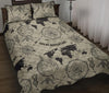 Print Pattern World Map Bed Set Quilt-grizzshop