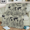 Print Pattern World Map Blanket-grizzshop