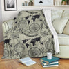 Print Pattern World Map Blanket-grizzshop