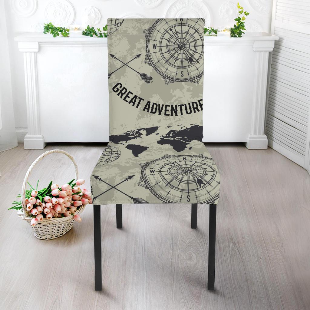 Print Pattern World Map Chair Cover-grizzshop