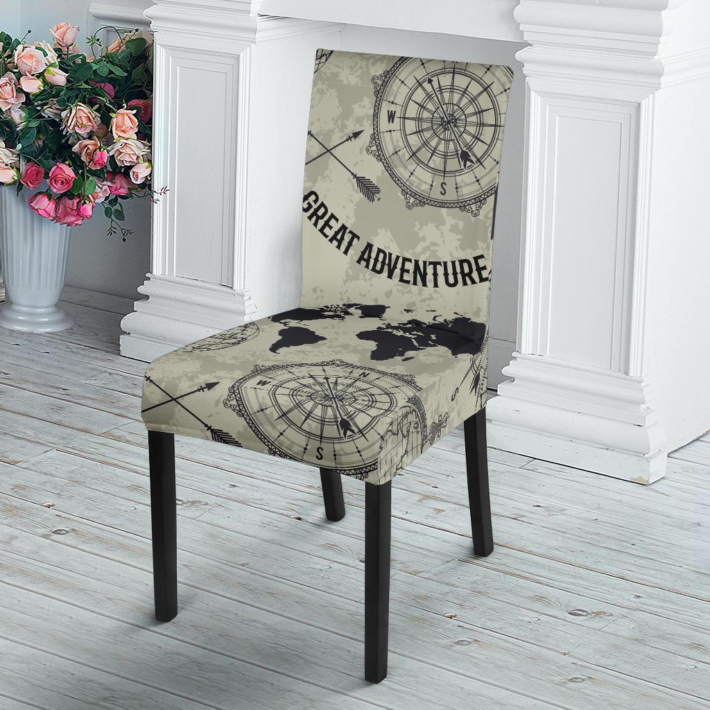 Print Pattern World Map Chair Cover-grizzshop