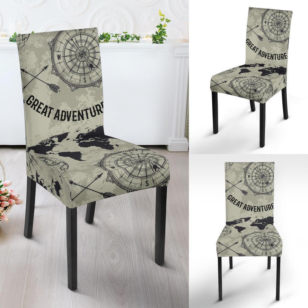 Print Pattern World Map Chair Cover-grizzshop