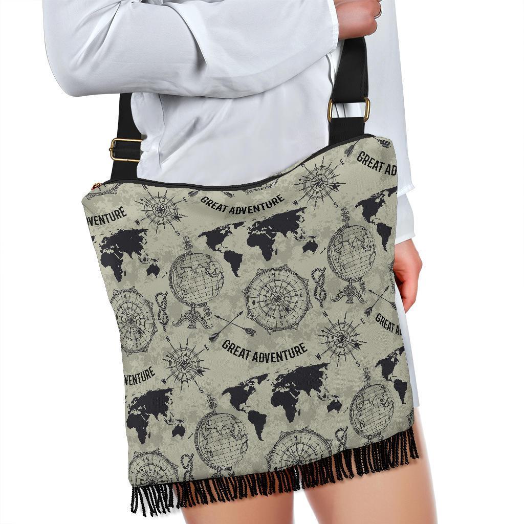 Print Pattern World Map Crossbody bags-grizzshop