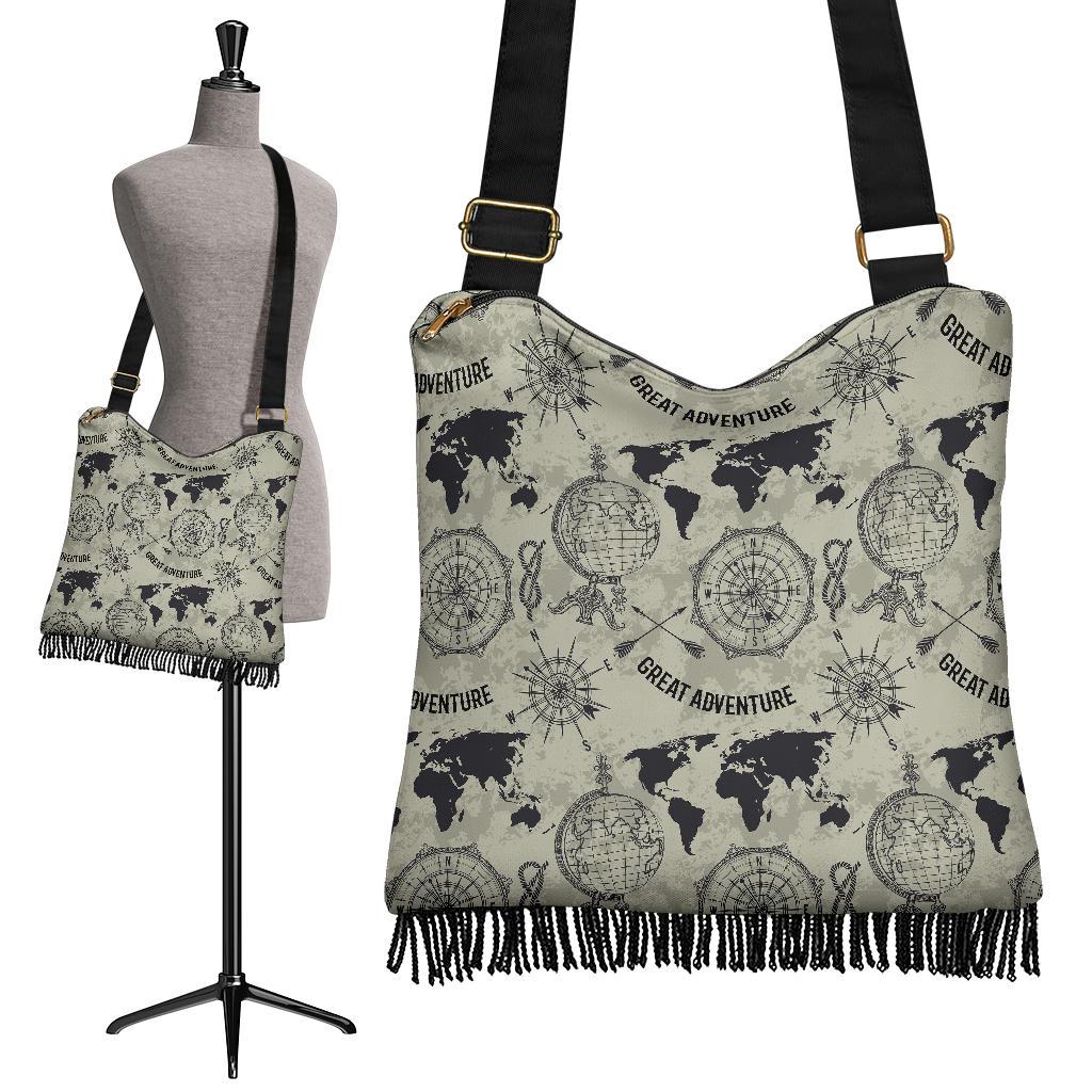 Print Pattern World Map Crossbody bags-grizzshop