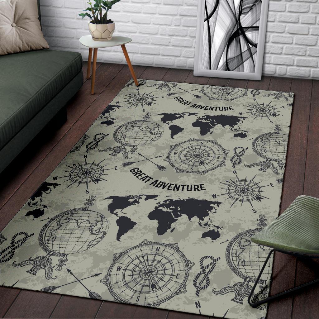 Print Pattern World Map Floor Mat-grizzshop