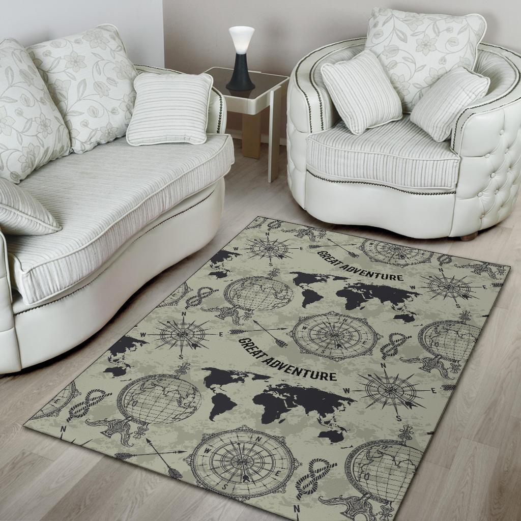 Print Pattern World Map Floor Mat-grizzshop