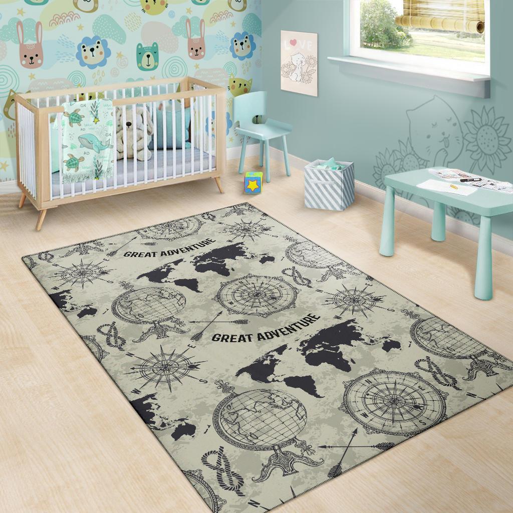 Print Pattern World Map Floor Mat-grizzshop