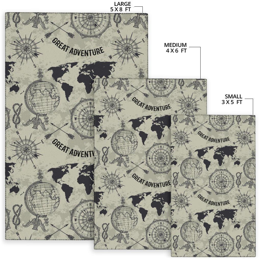 Print Pattern World Map Floor Mat-grizzshop