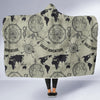 Print Pattern World Map Hooded Blanket-grizzshop