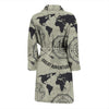 Print Pattern World Map Men Long Robe-grizzshop