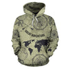 Print Pattern World Map Men Women Pullover Hoodie-grizzshop