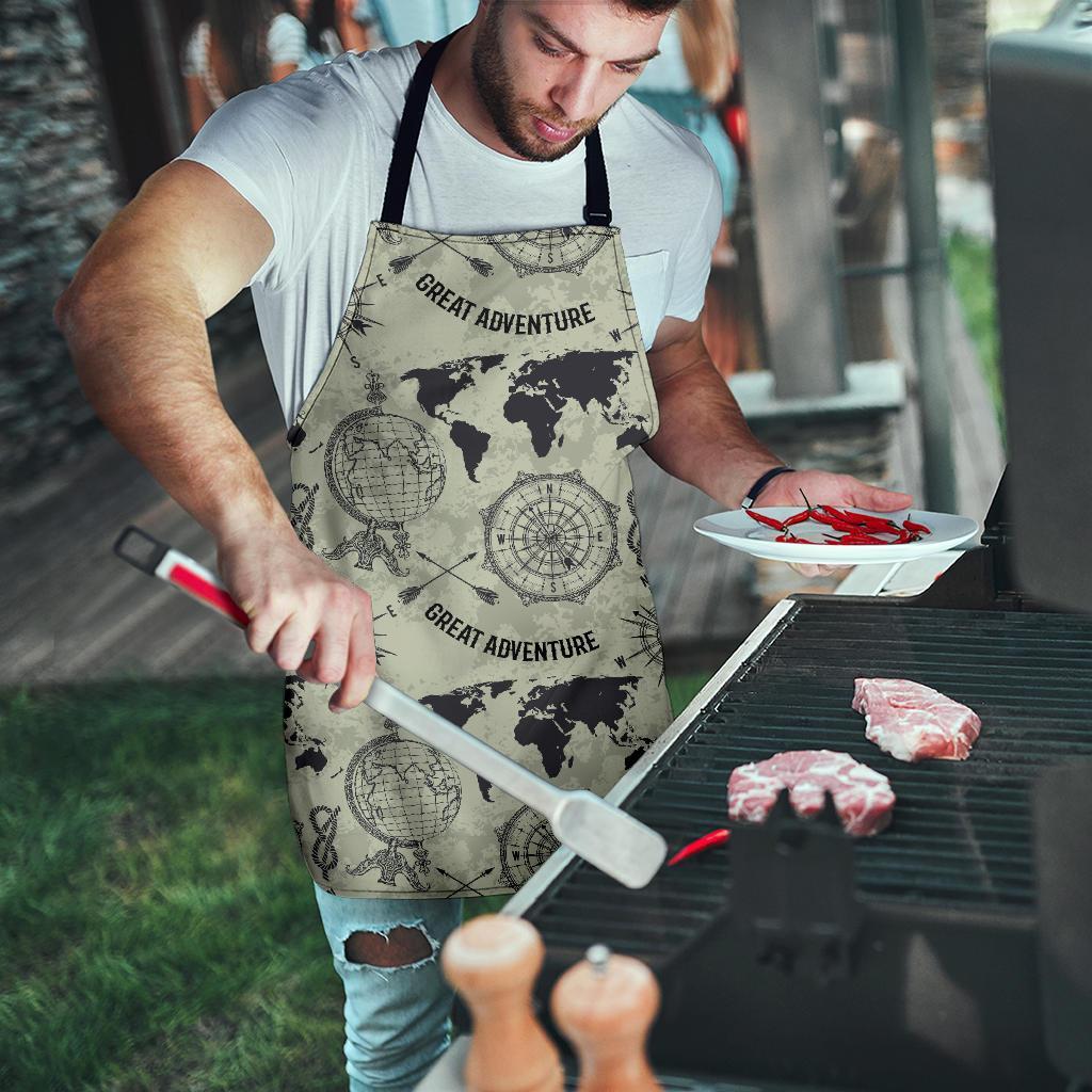 Print Pattern World Map Men's Apron-grizzshop