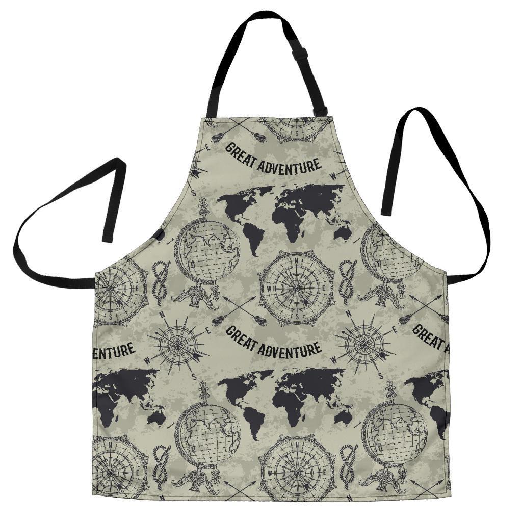 Print Pattern World Map Women's Apron-grizzshop