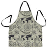 Print Pattern World Map Women's Apron-grizzshop