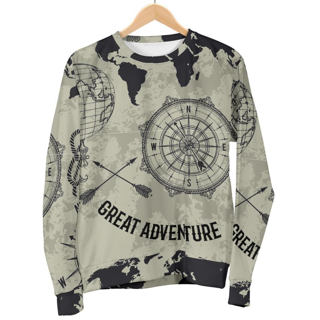 Print Pattern World Map Women's Sweatshirt-grizzshop