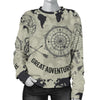 Print Pattern World Map Women's Sweatshirt-grizzshop